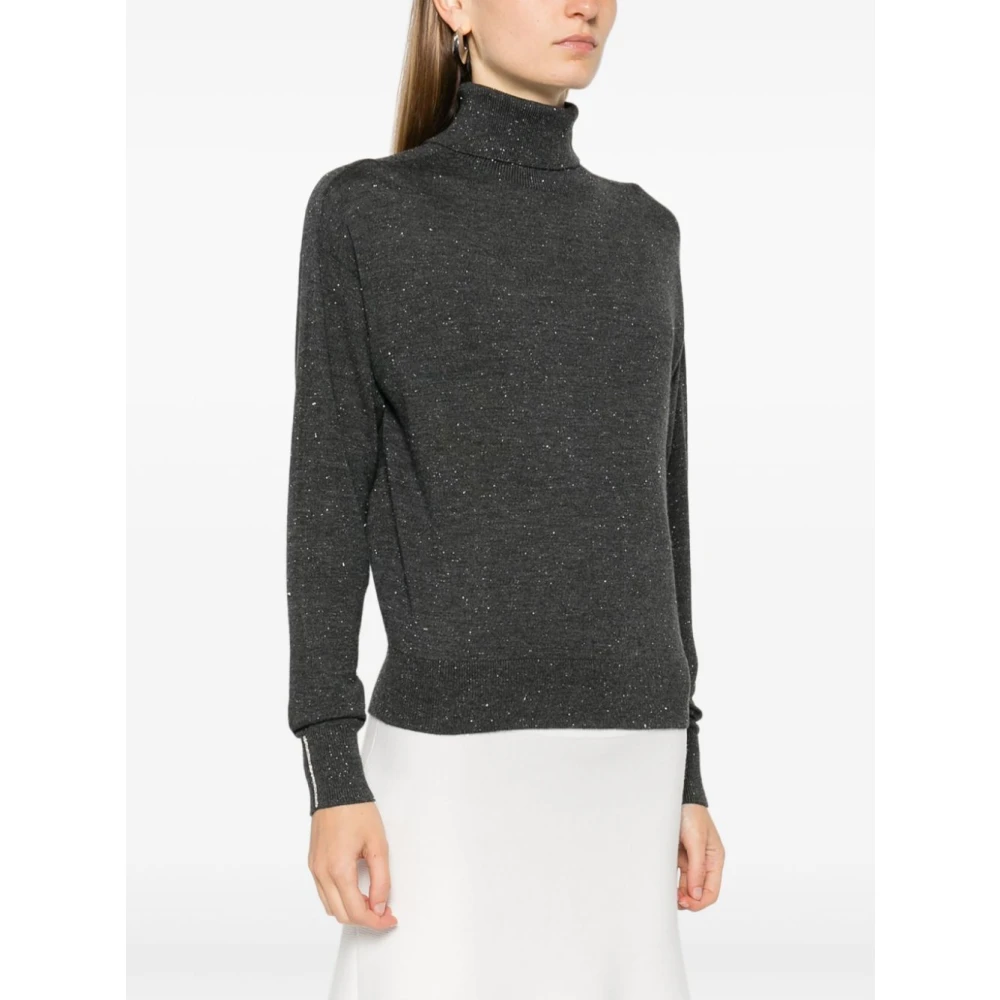 PESERICO Stijlvolle Gebreide Top Gray Dames