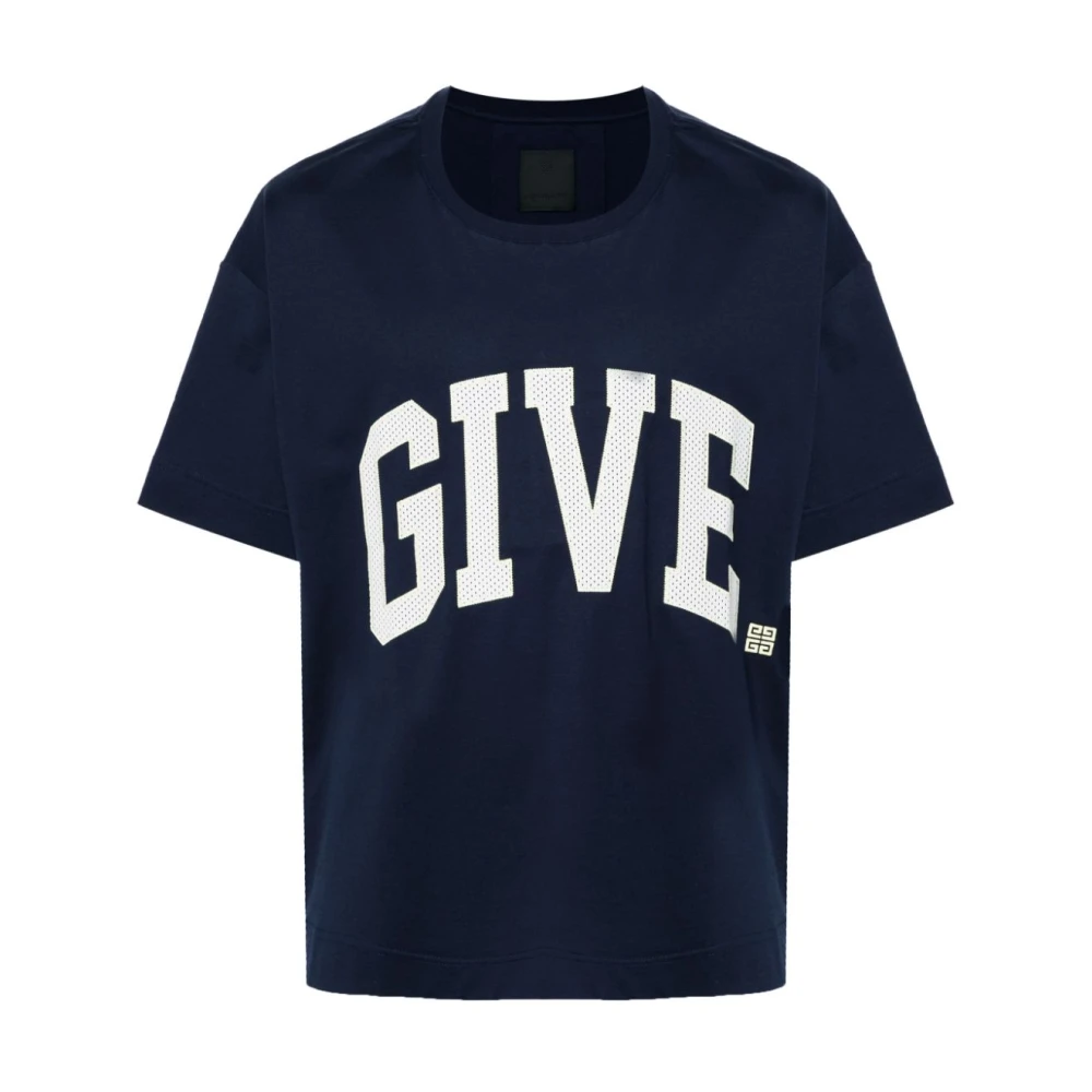 Givenchy Logo T-shirt voor mannen Blue Heren
