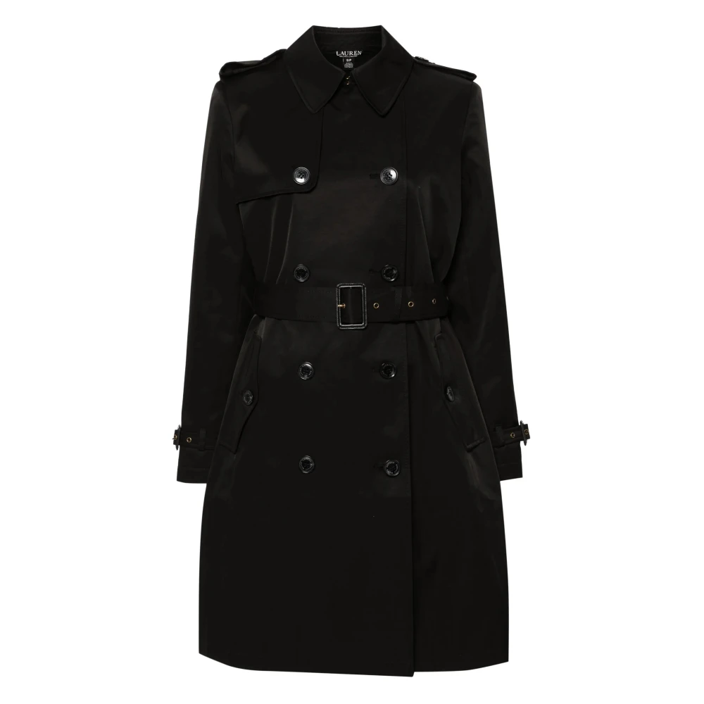 Ralph Lauren Women's Black Trench Coats, Xs, Lined Coat