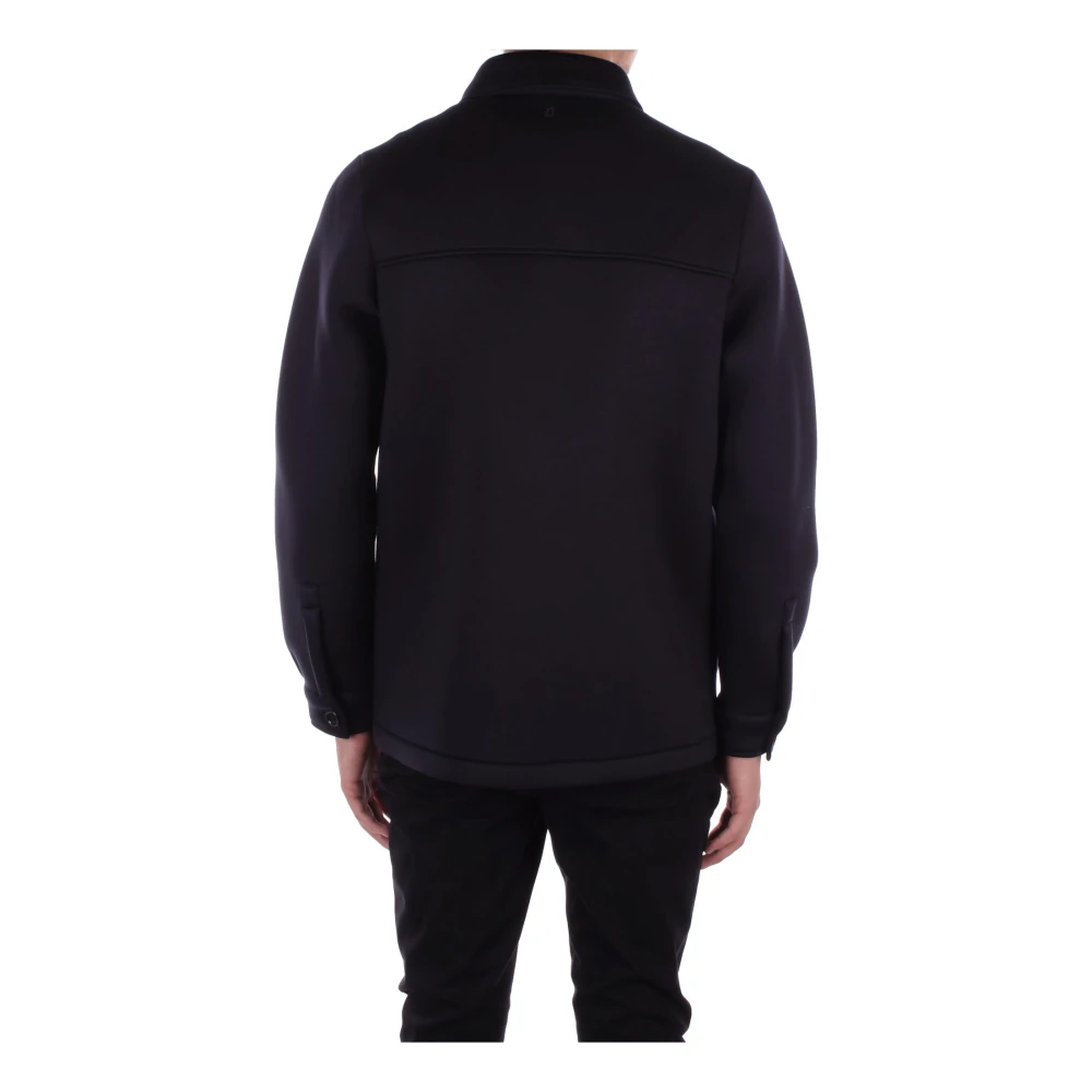Dondup Blauwe Jassen met Logo Achterkant Blue Heren