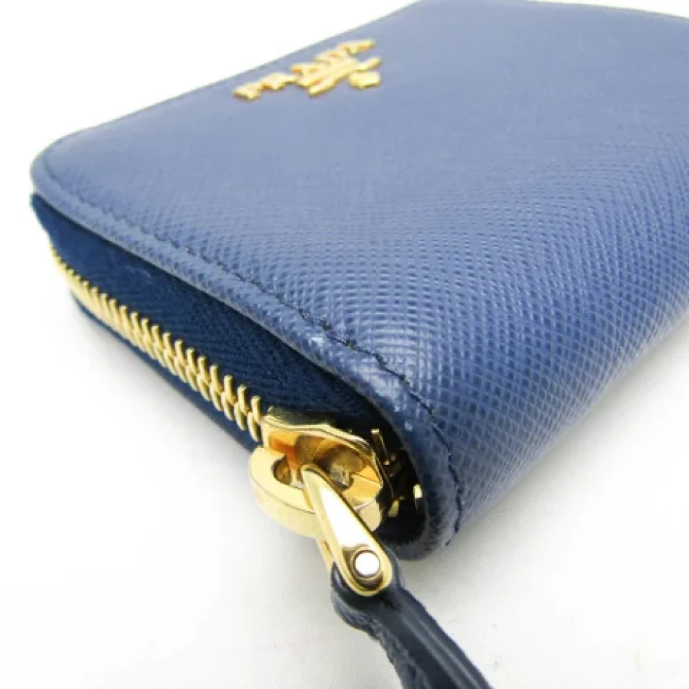 Prada Vintage Pre-owned Leather wallets Blue Dames