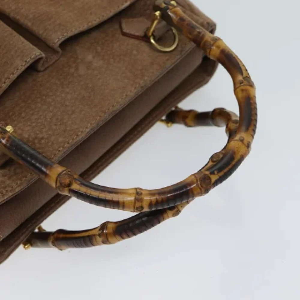 Gucci Vintage Pre-owned Suede handbags Beige Dames