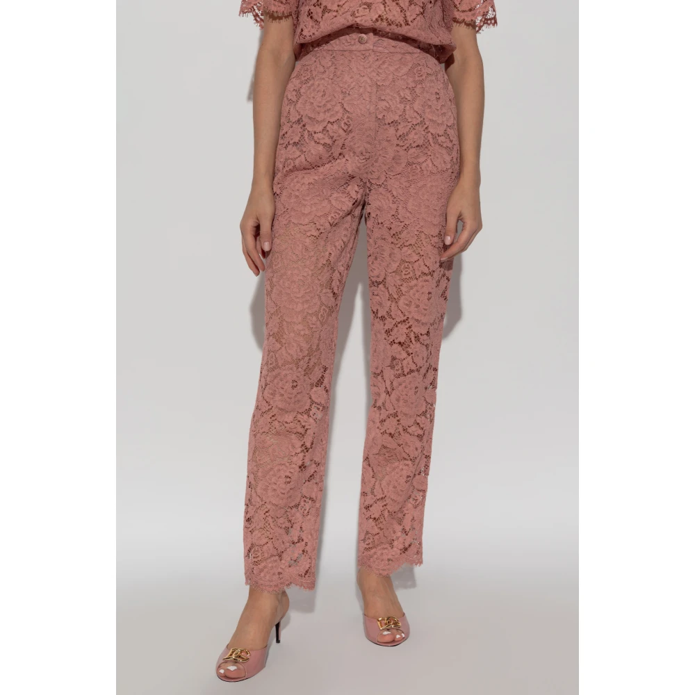 Dolce & Gabbana Kanten broek Pink Dames