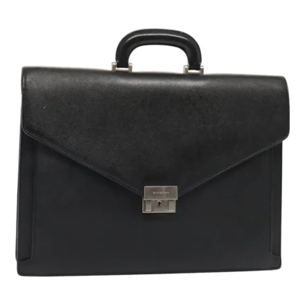 Burberry Vintage Pre-owned Leather handbags Black Dames