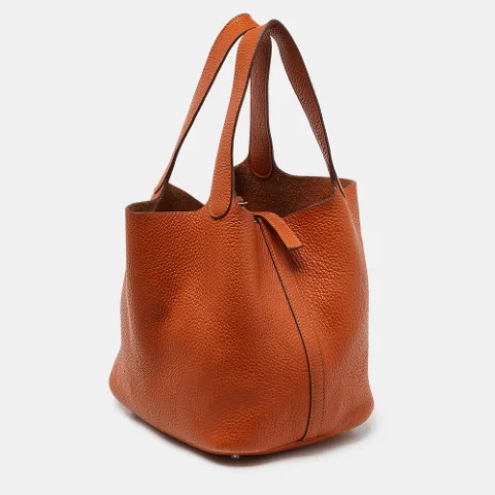 Hermès Vintage Pre-owned Leather handbags Orange Dames