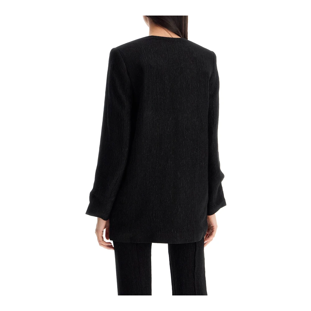 Ganni Gestructureerde Jacquard Blazer Black Dames
