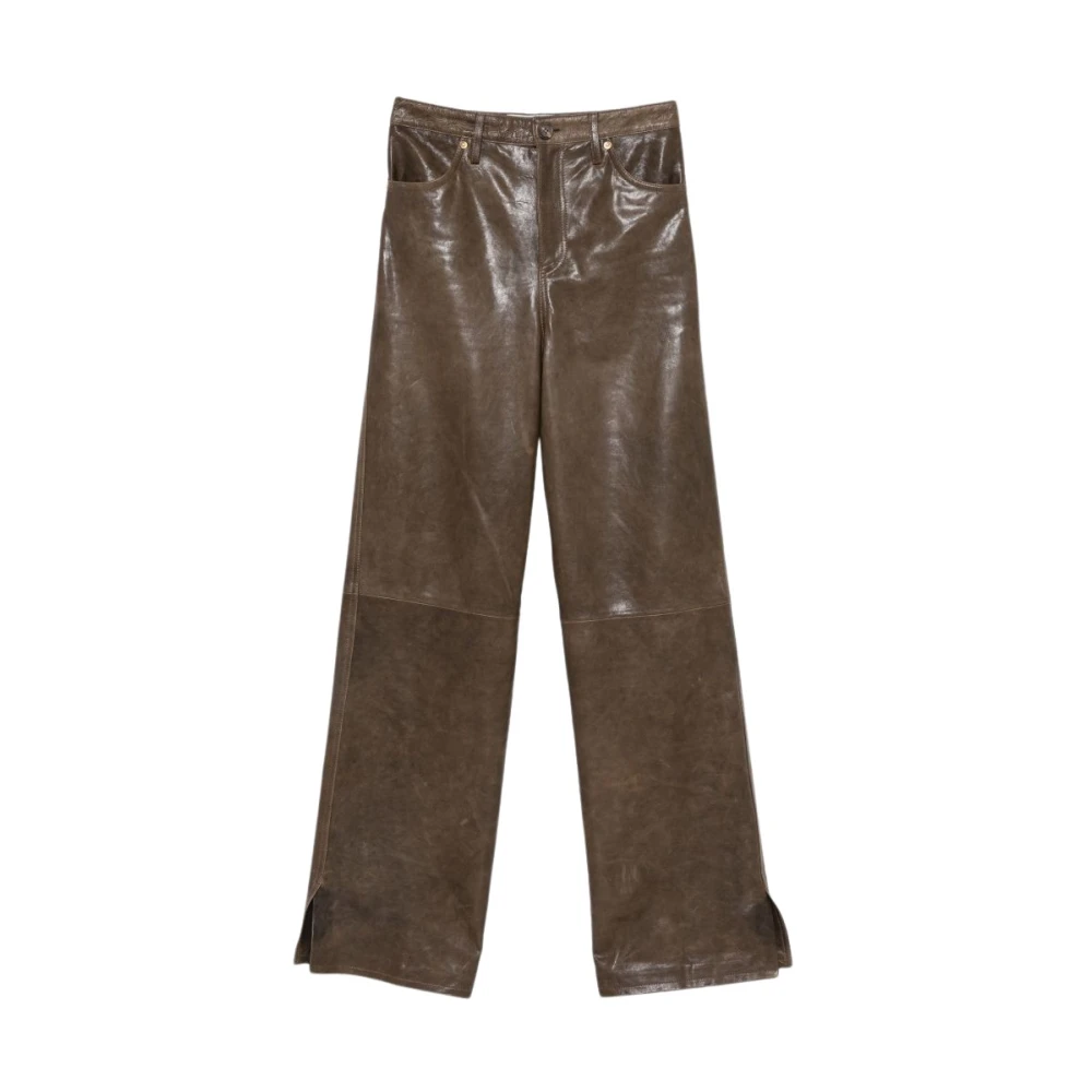 Golden Goose Melany Leather Trousers - Female - Leather Trousers - Brown - M - Trousers - Image 3