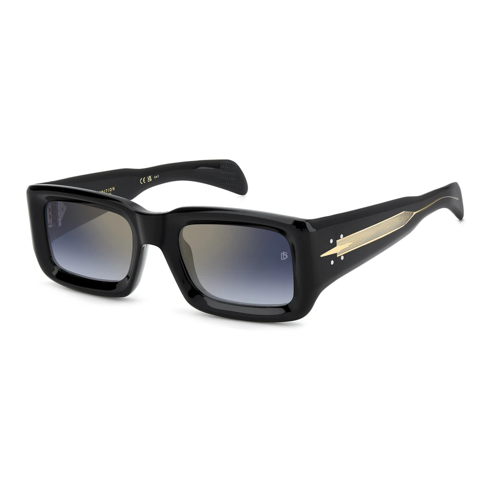 Eyewear by David Beckham Svart Blå Guld Spegel Solglasögon Black, Herr