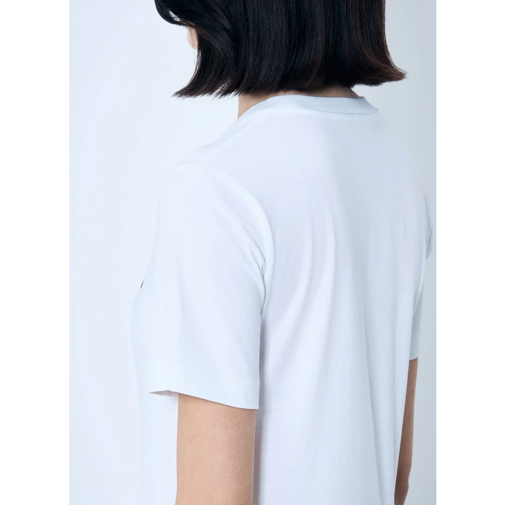 Marni Katoenen Jersey Logo Motif T-Shirt White Dames