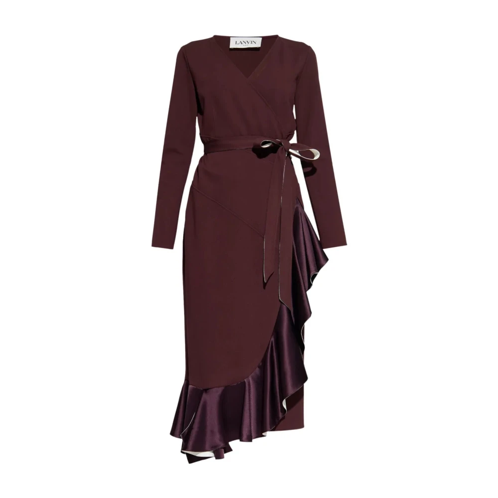 Lanvin Red Ruffled Wrap Dress - Female - Wrap Dresses - M - Dresses