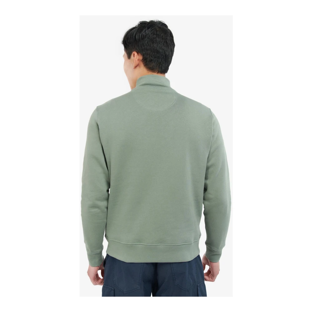 Barbour Rothley Half Zip Sweater in Agave Green Heren