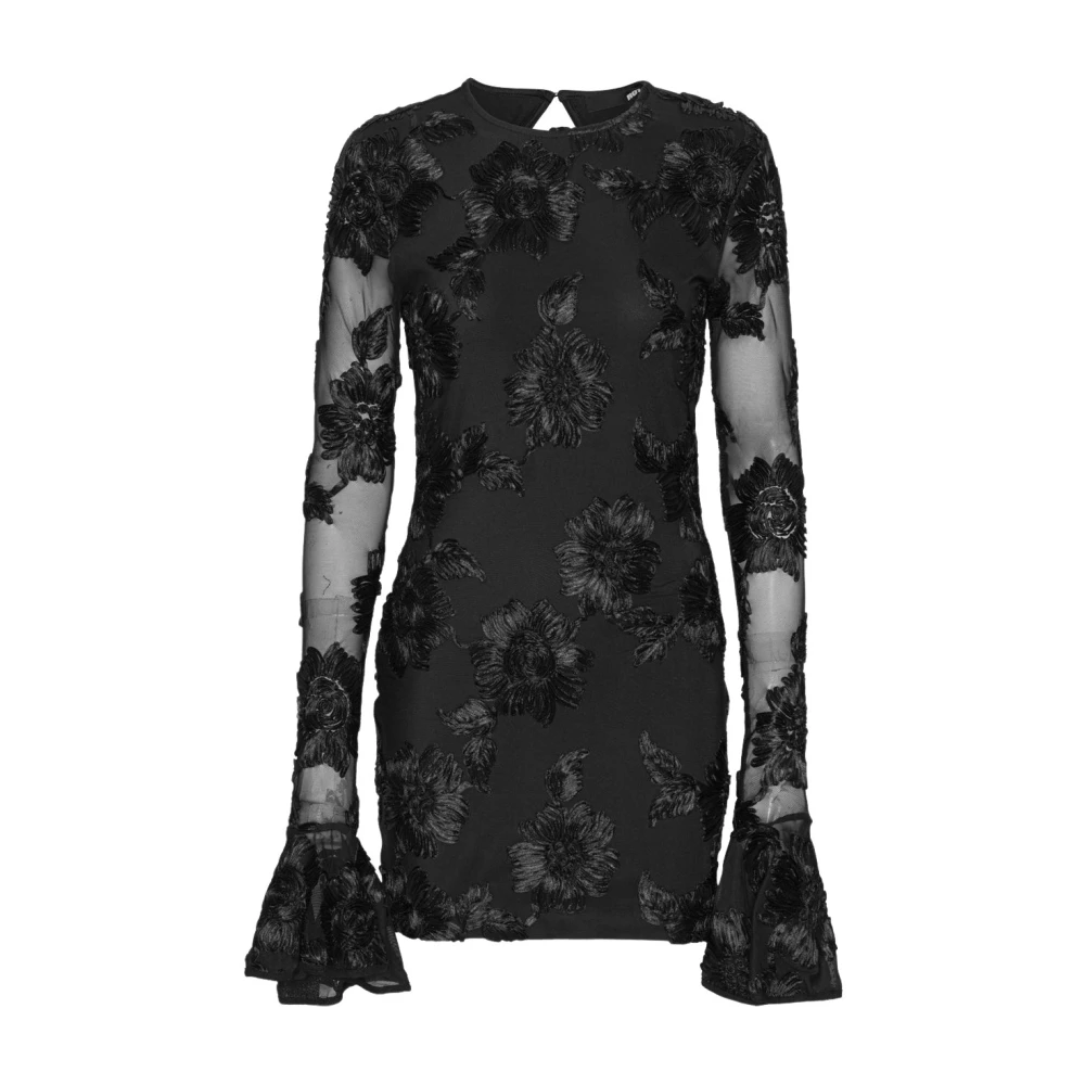 Rotate Birger Christensen 3D Mesh Nauwsluitende Mini Jurk Black Dames