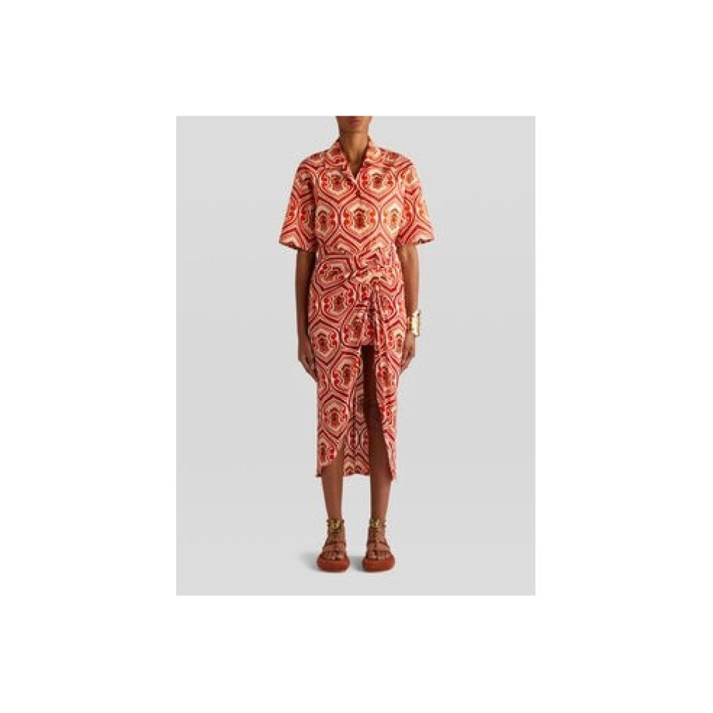 ETRO Grafische Print Pareo Rok Orange Dames