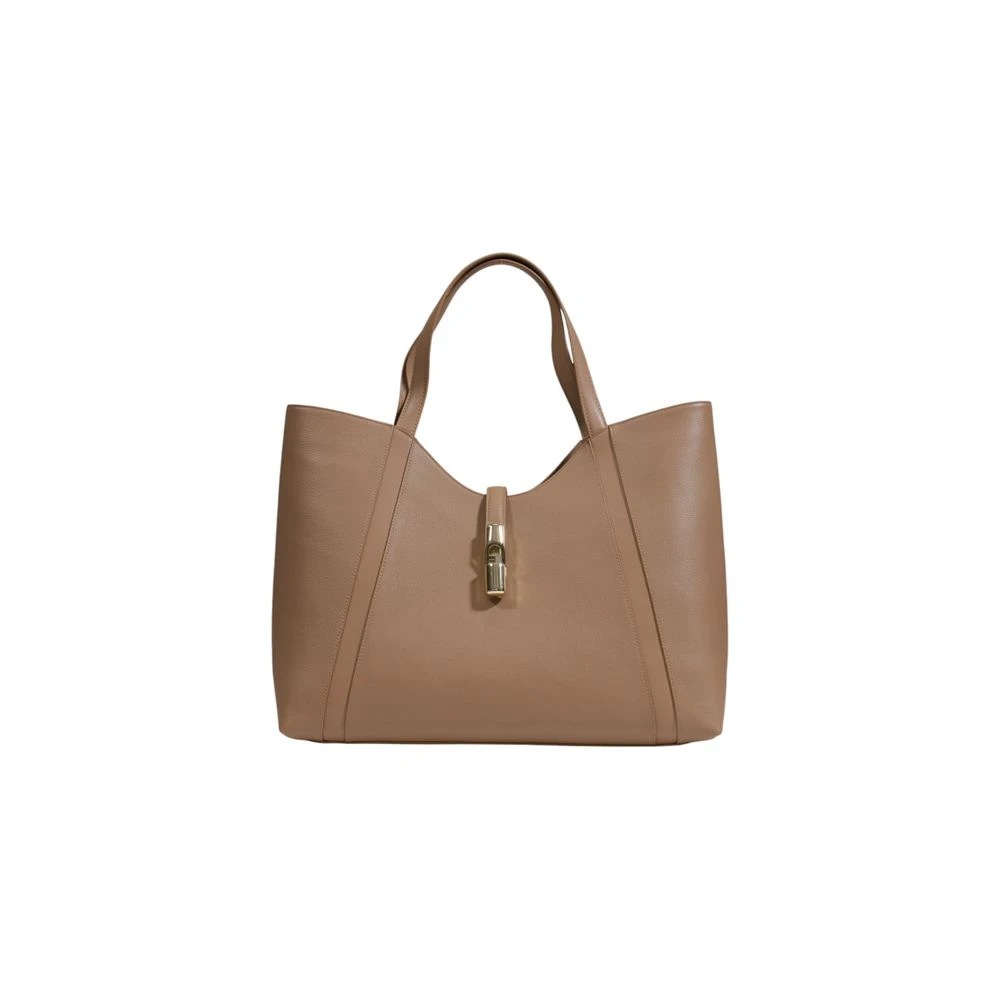 Furla Beige Leren Handtas Herfst Winter Collectie Beige Dames