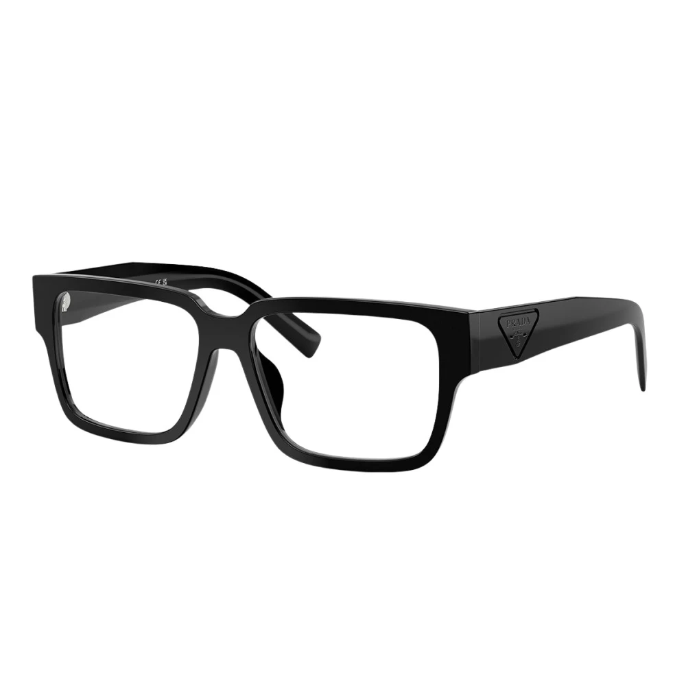 Prada Unisex Zwart Rechthoekig Optisch Montuur