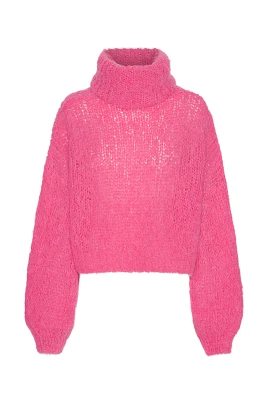 Pepper Roll Neck Alpaca Pullover Cropped