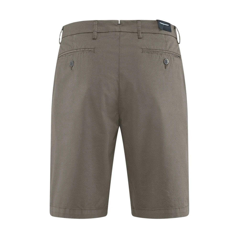 BomBoogie Katoenen Bermuda Shorts met Micro-Print Green Heren