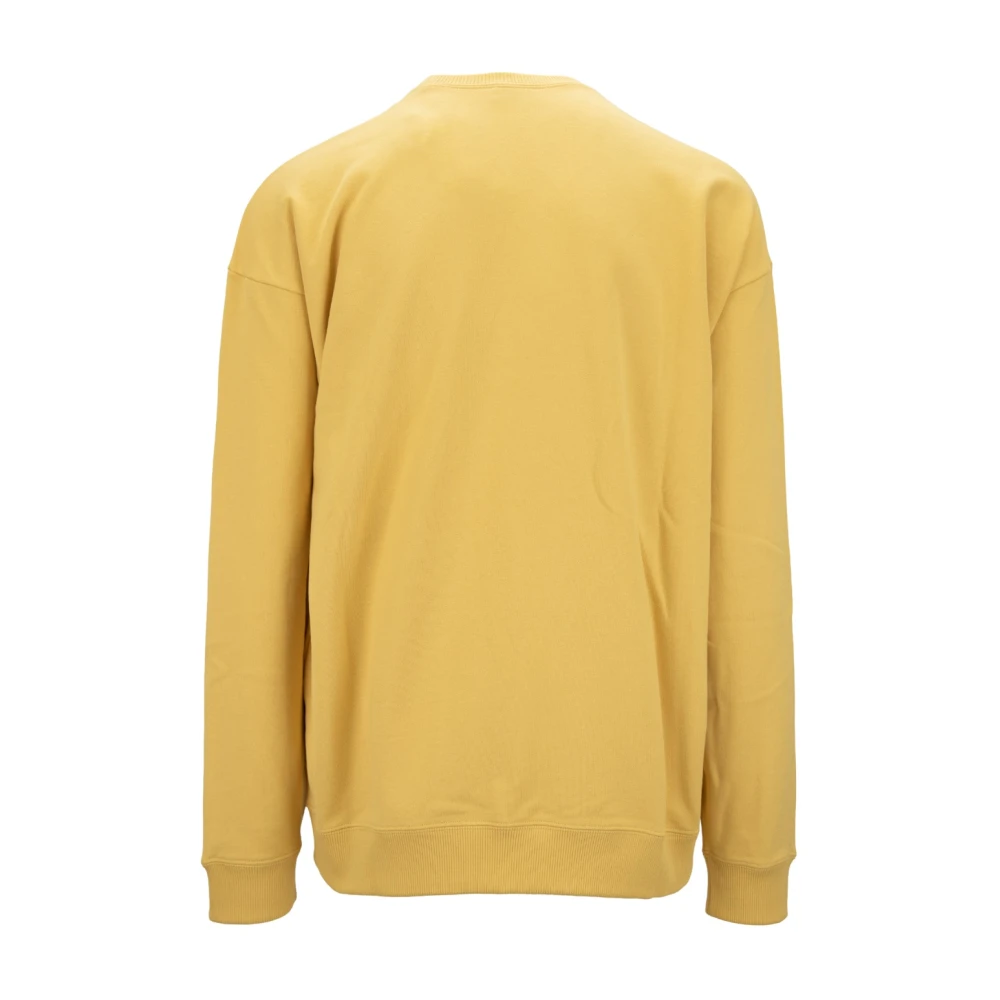 Saint Laurent Geborduurde katoenen sweatshirt Yellow Heren