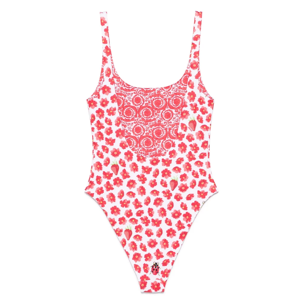 Versace Rood Omkeerbare Strandkleding met Handtekeningprint Red Dames