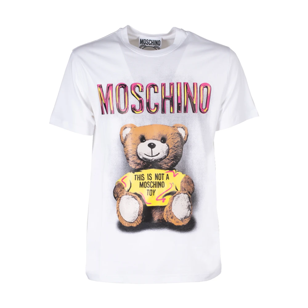 Moschino Teddy Tekening T-shirt White Heren