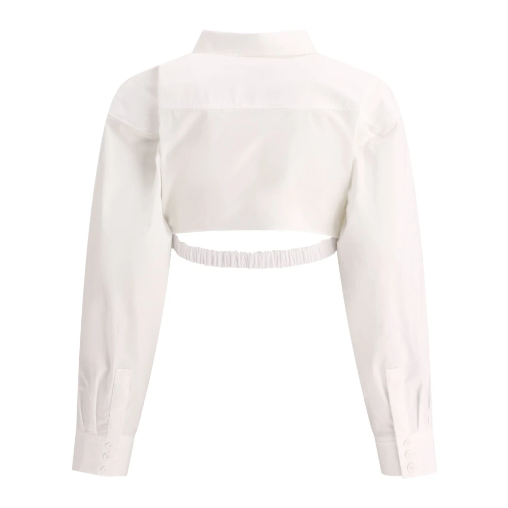 Jacquemus Bahia Courte Shirt 94% Katoen 6% Elastaan White Dames