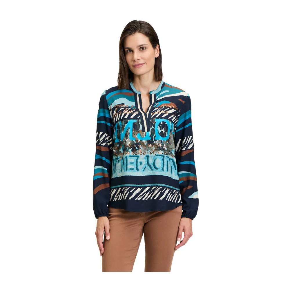 Betty Barclay Blouse Lange Mouw Elegante Stijl Blue Dames