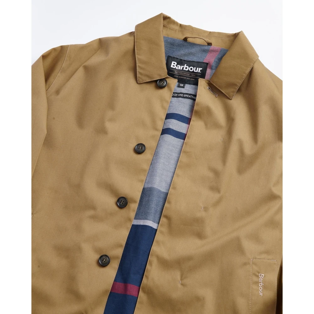 Barbour Waterdichte Lange Jas Zand & Blauw Beige Heren