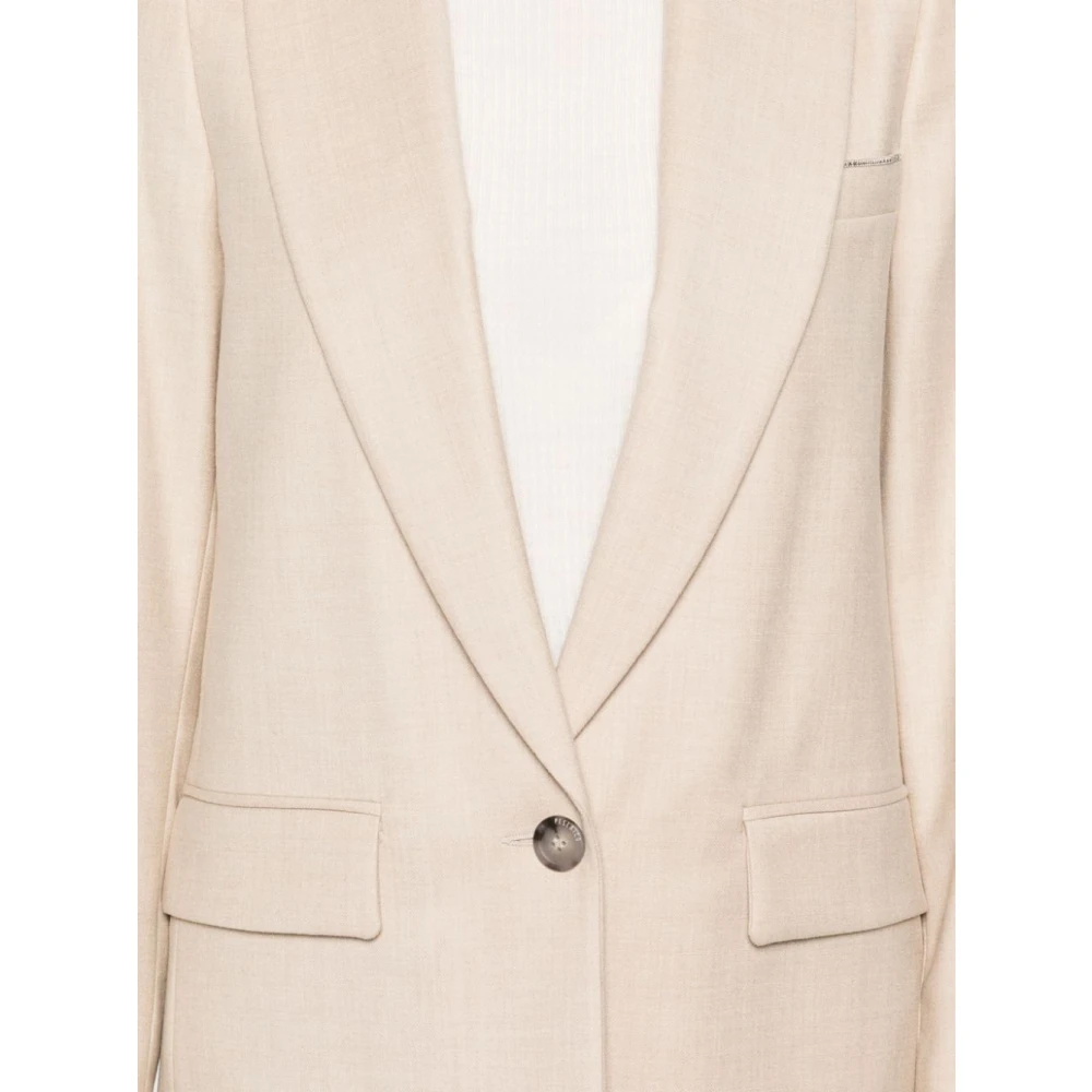 PESERICO Stijlvolle Jas voor Vrouwen Beige Dames