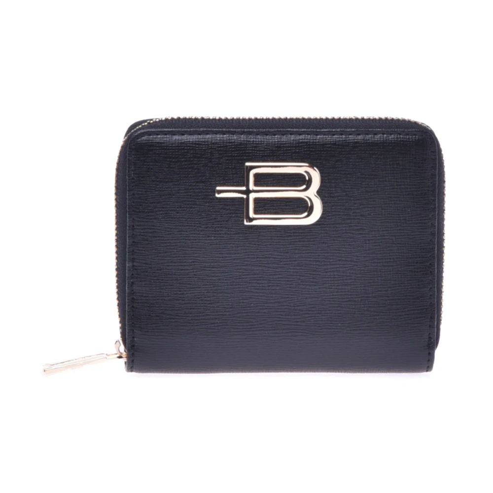 Baldinini Wallet in black saffiano with zip Black Dames