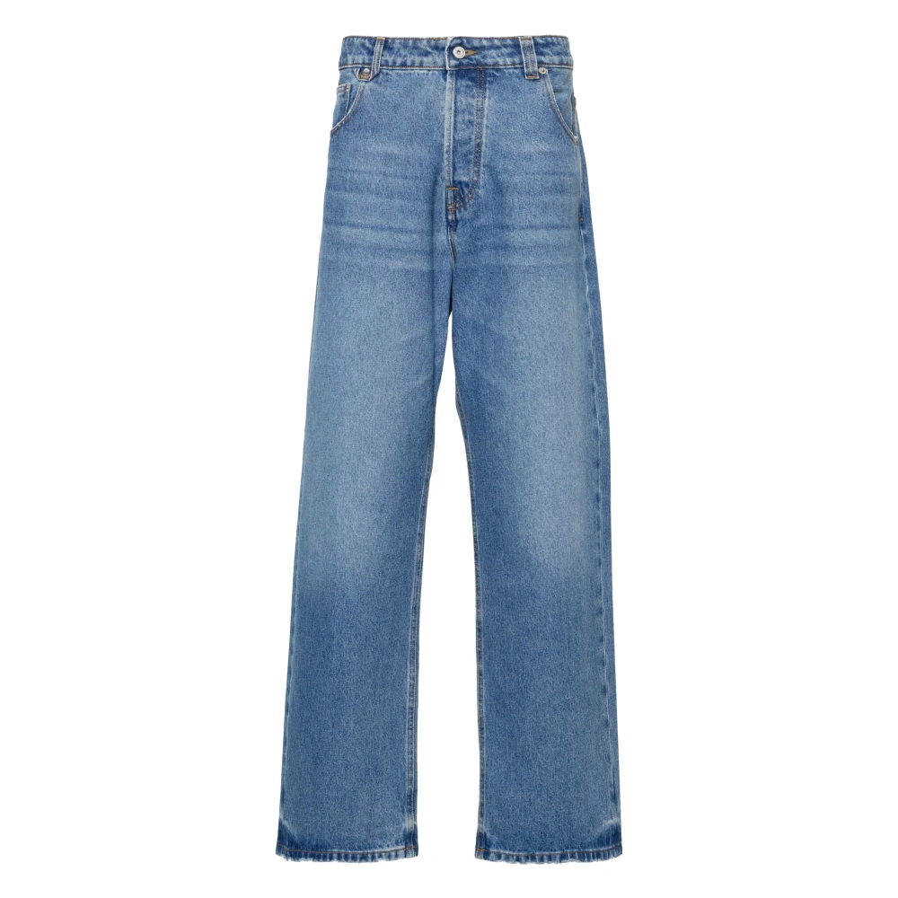 Jacquemus Lichtblauwe Denim Jeans met Versleten Finish Blue Heren