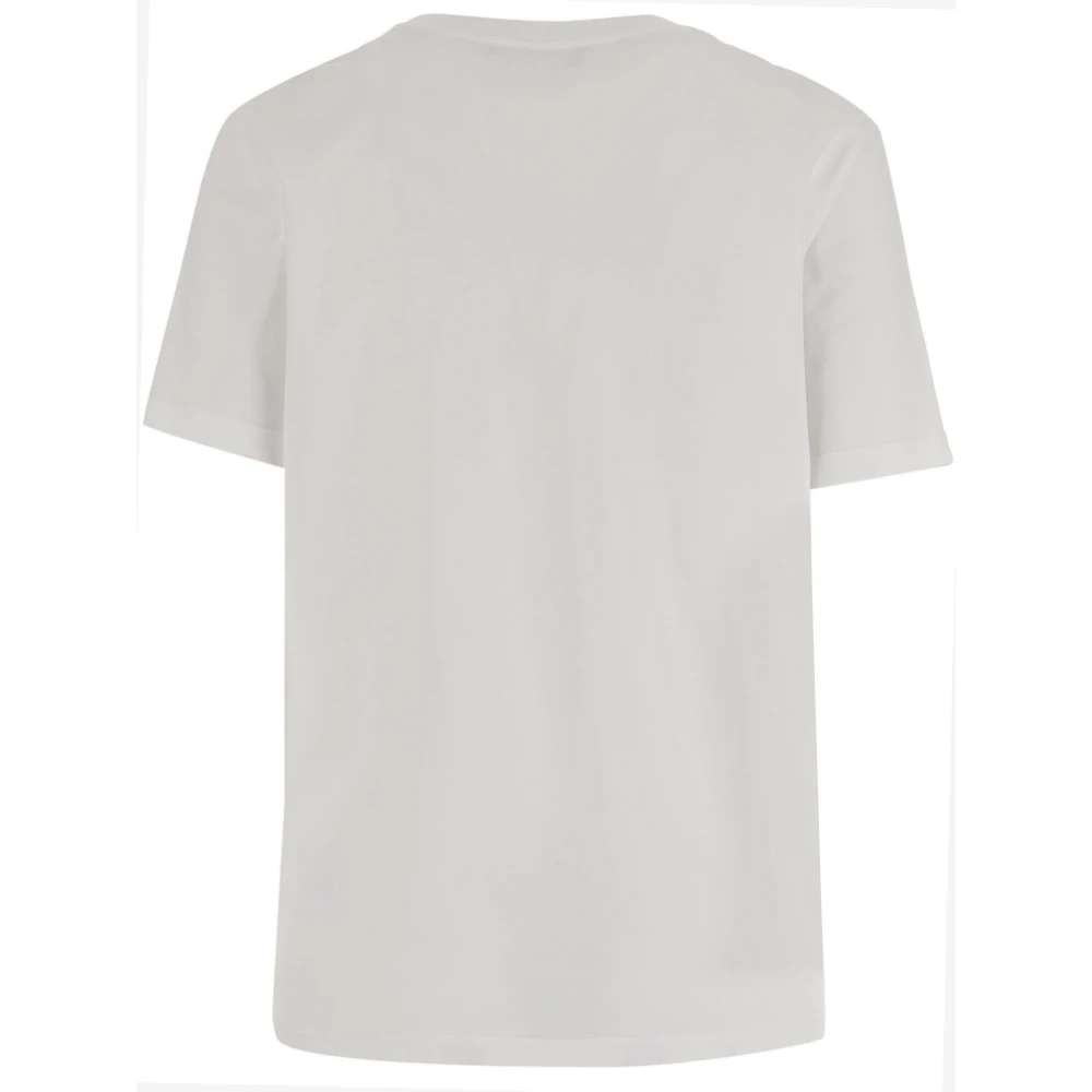 Versace Katoen Crew Neck Logo T-shirt Wit White Dames
