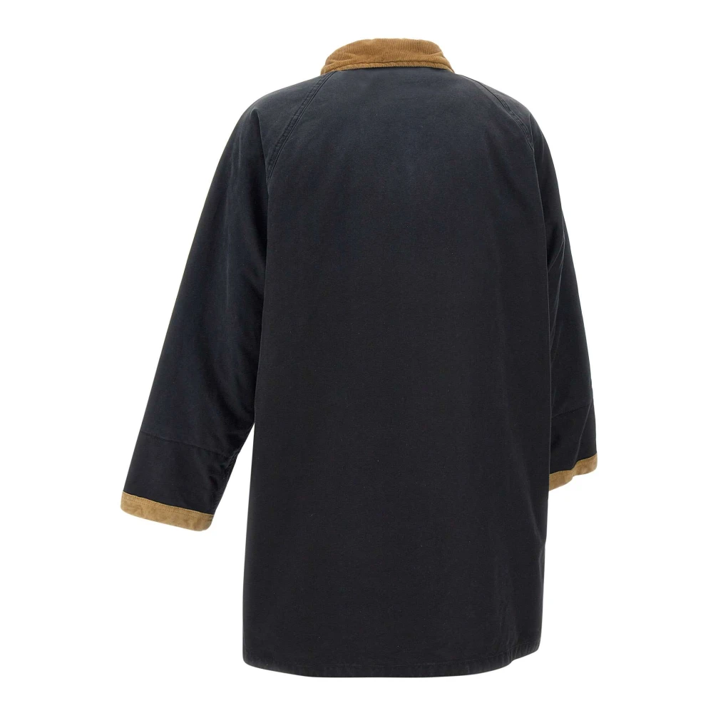 Fay Canvas Jas Zwart Leren Details Black Heren