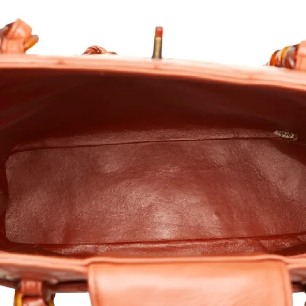 Chanel Vintage Pre-owned Leather chanel-bags Orange Dames