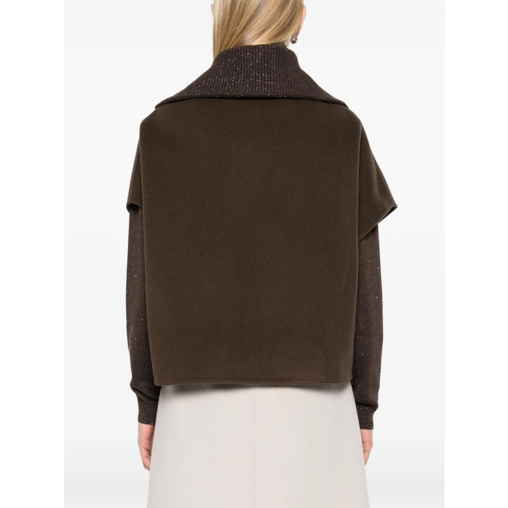 PESERICO Stijlvolle Winterjas Brown Dames