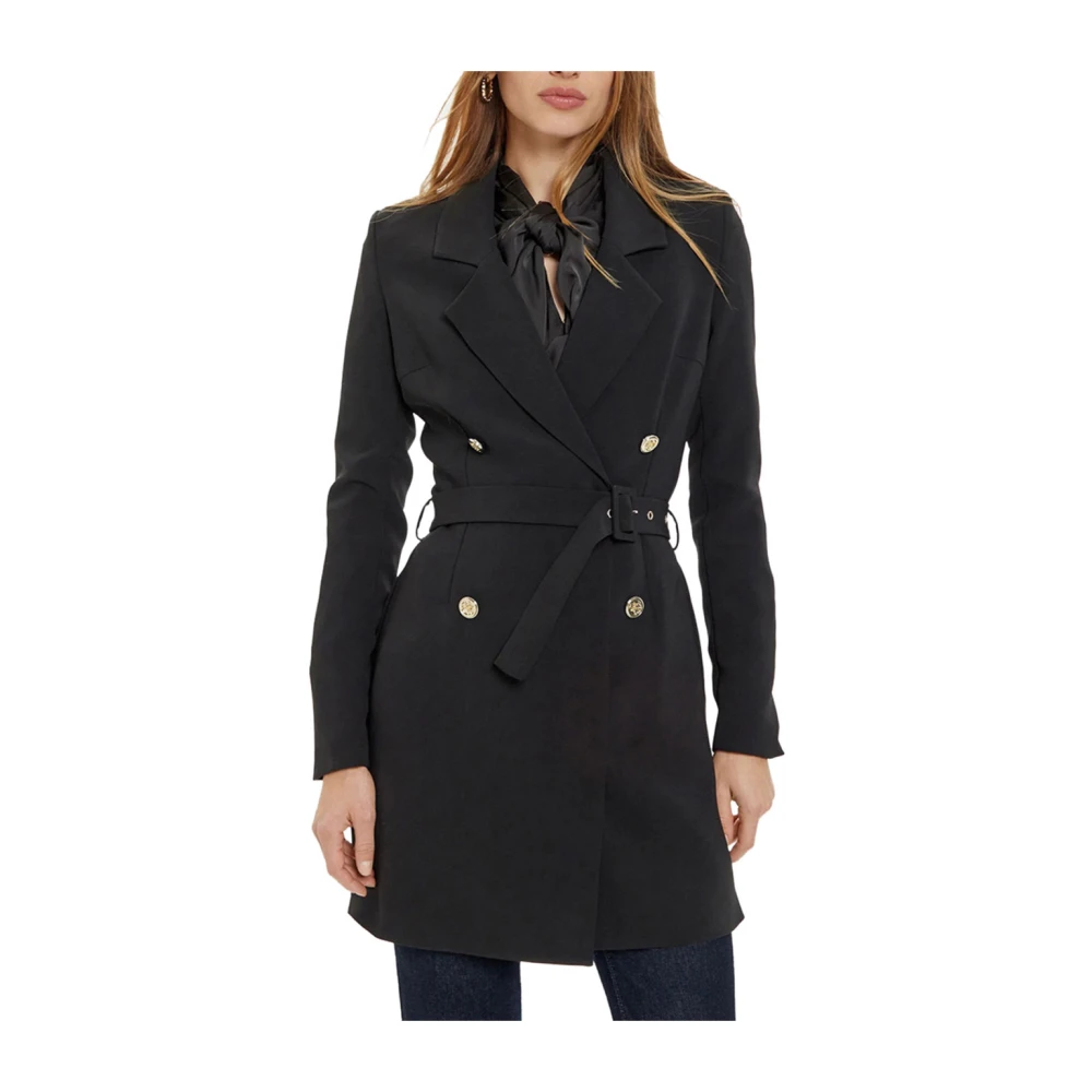 Guess Zwarte Belted Leonie Blazer Jas Black Dames