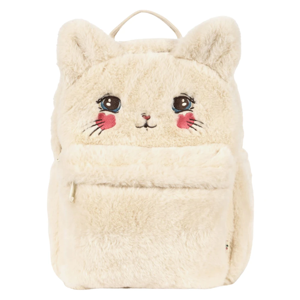 Konges Sløjd Girls White Kitty Backpack - School Bags - One Size - Kids