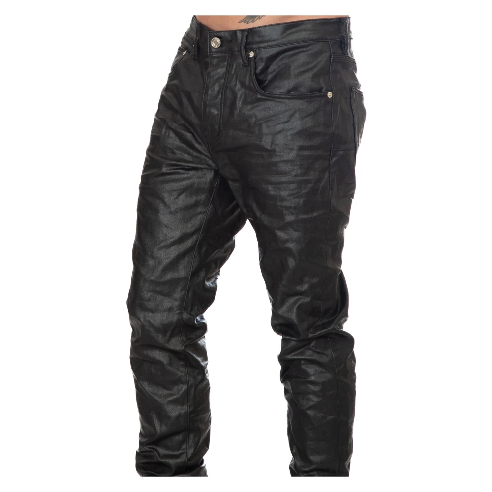 Purple Brand Gecoate broek met patent Black Heren