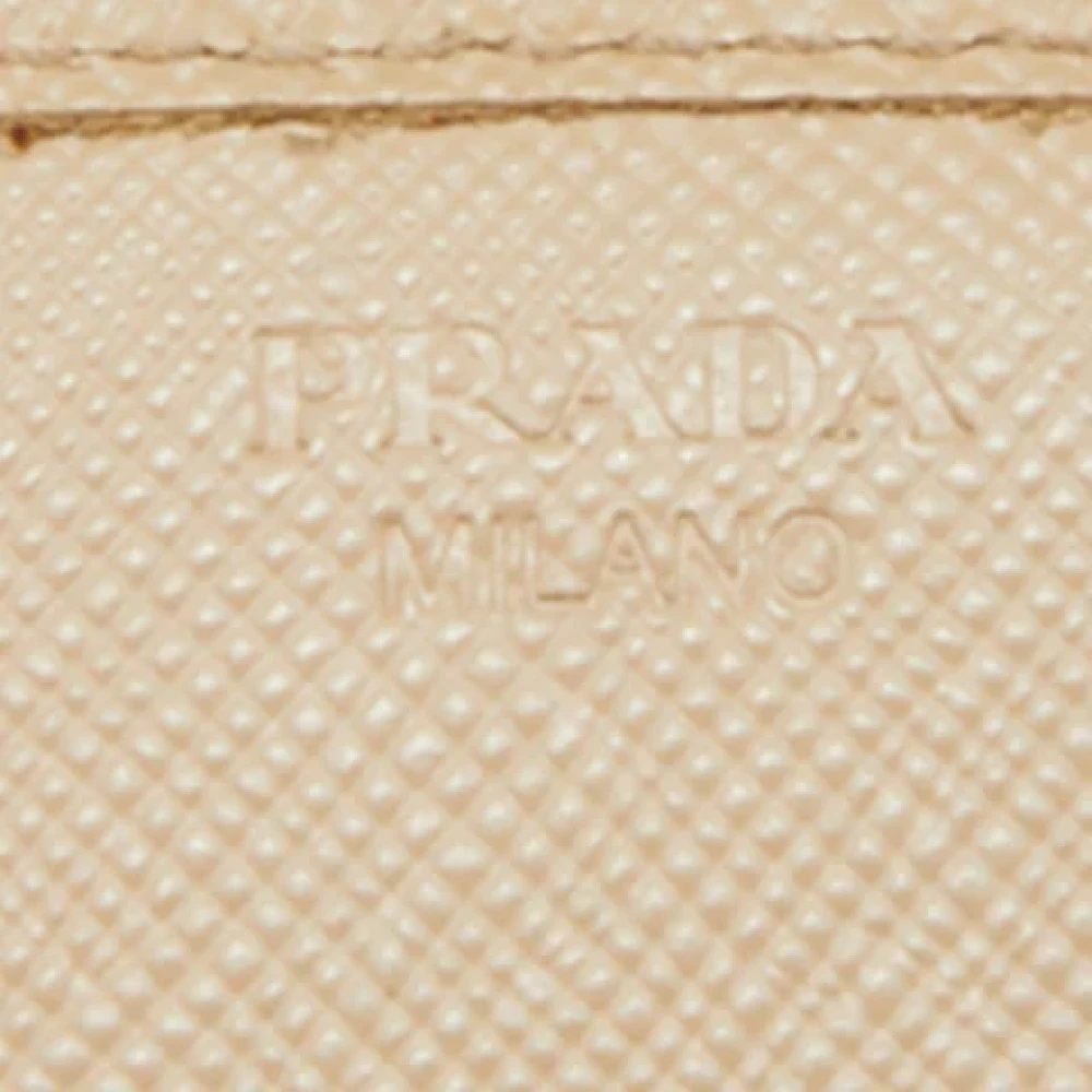 Prada Vintage Pre-owned Leather wallets Beige Dames