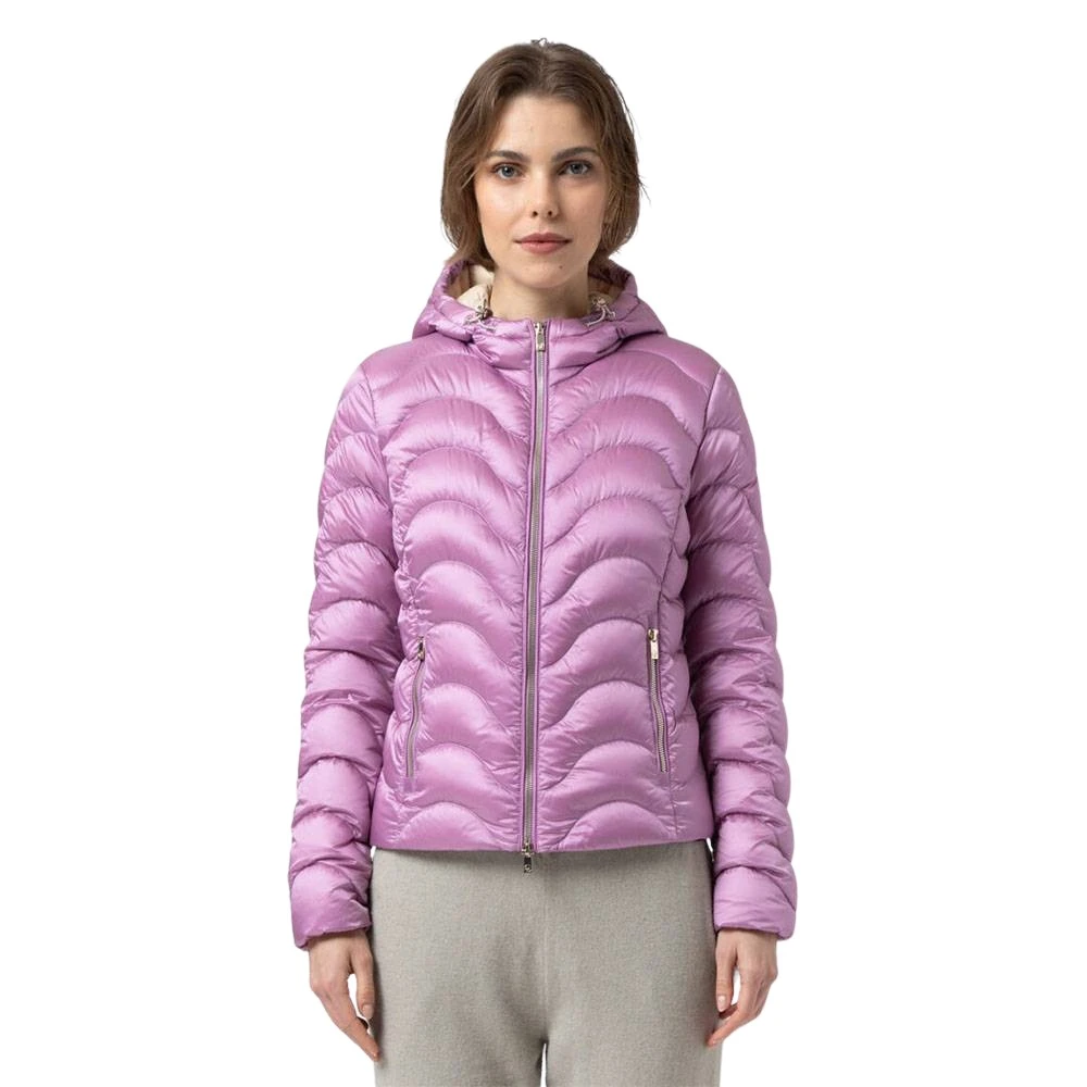 Ciesse Piumini Vrouw Roze Jassen Dames, M, Nylon, Gewatteerde Wave Puffer Jas Wanda