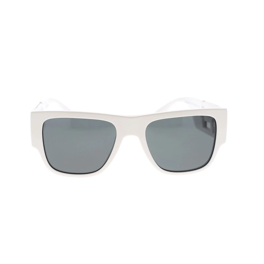 Versace Rechthoekige zonnebril met gedurfde stijl White Unisex