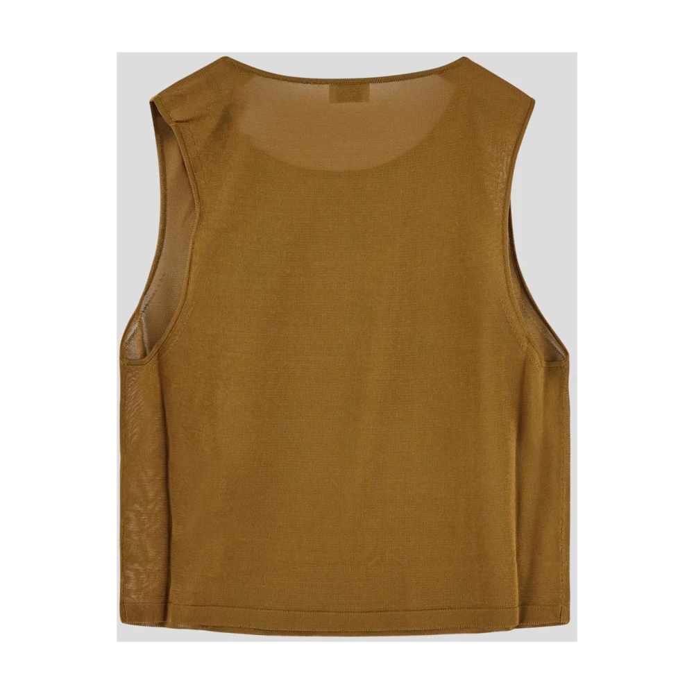 Saint Laurent Stijlvolle Viscose Top Brown Dames