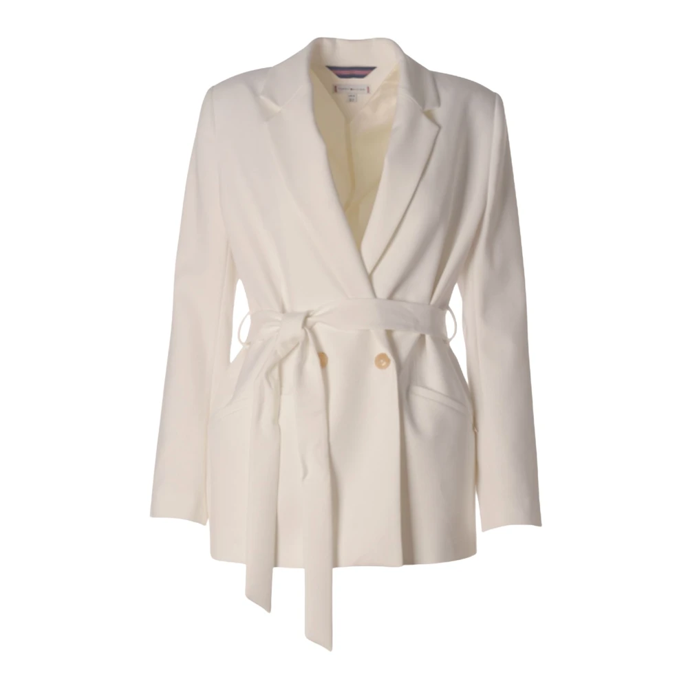 Tommy Hilfiger Dames Riem Double-Breasted Blazer White Dames