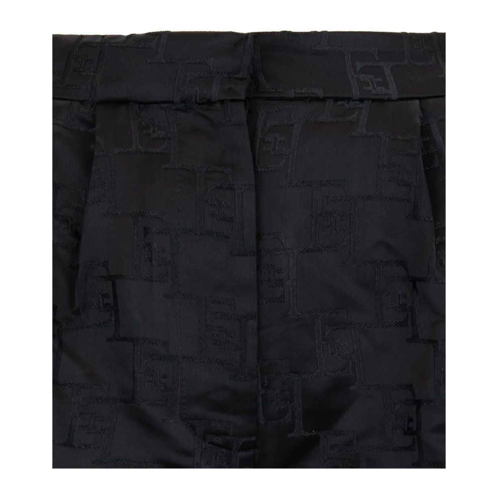 Elisabetta Franchi Ritsshort Haak Knoop Logo Patroon Black Dames