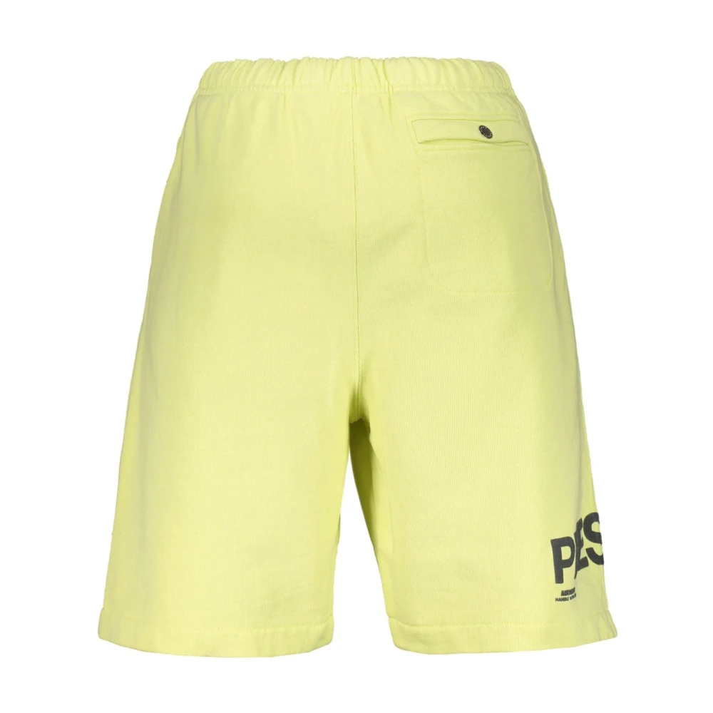 Heron Preston Gele Katoenen Shorts Ss22 Yellow Heren