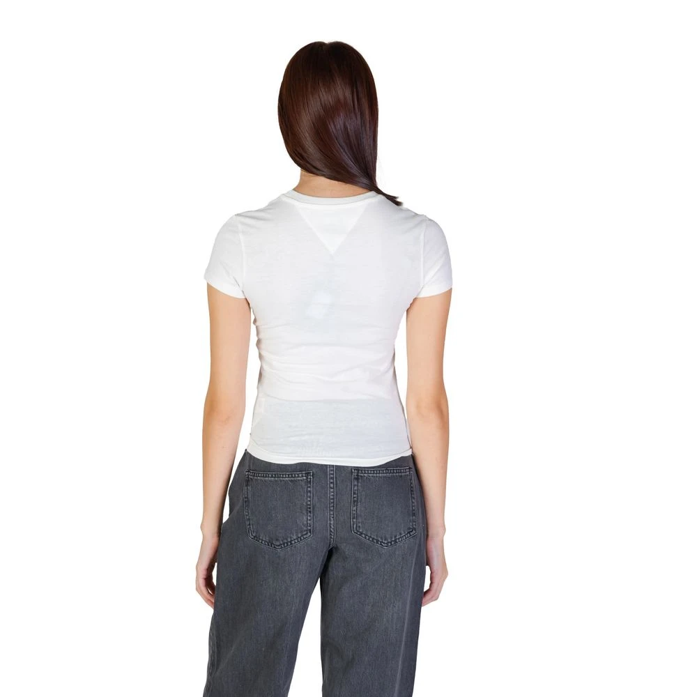 Tommy Jeans Crème Katoenen Dames T-Shirt White Dames