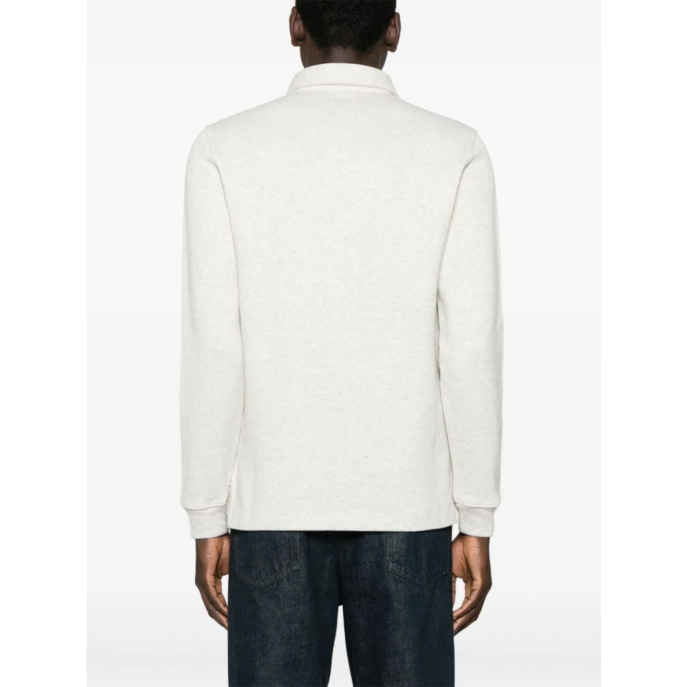 Tom Ford Heather Grey Polo Shirt met lange mouwen Gray Heren