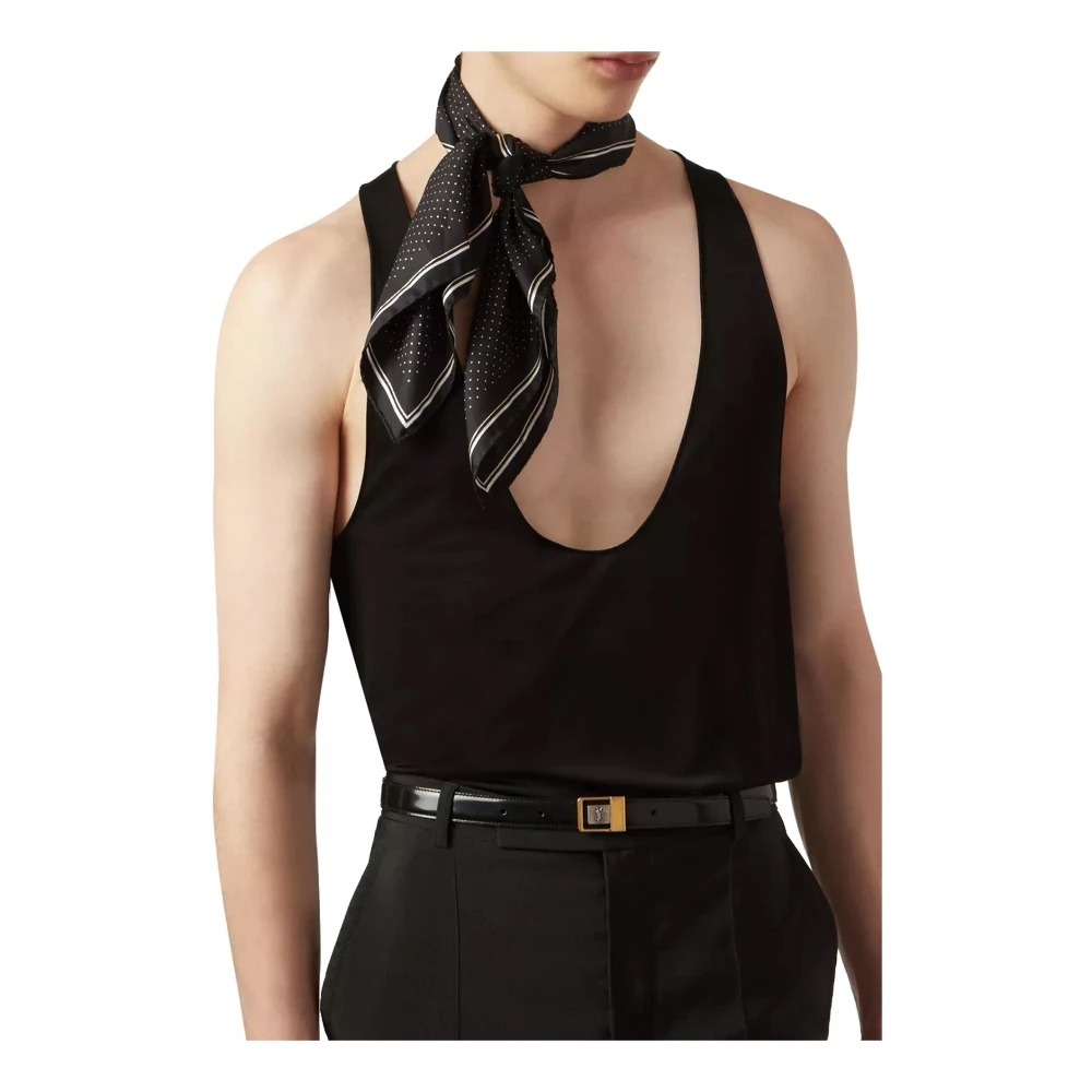 Saint Laurent Zijden Bandana Black Heren