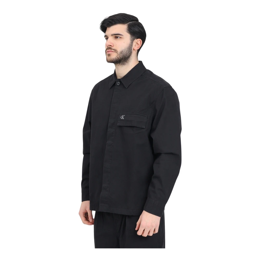Calvin Klein Jeans Zwarte moderne overhemd met lange mouwen Black Heren