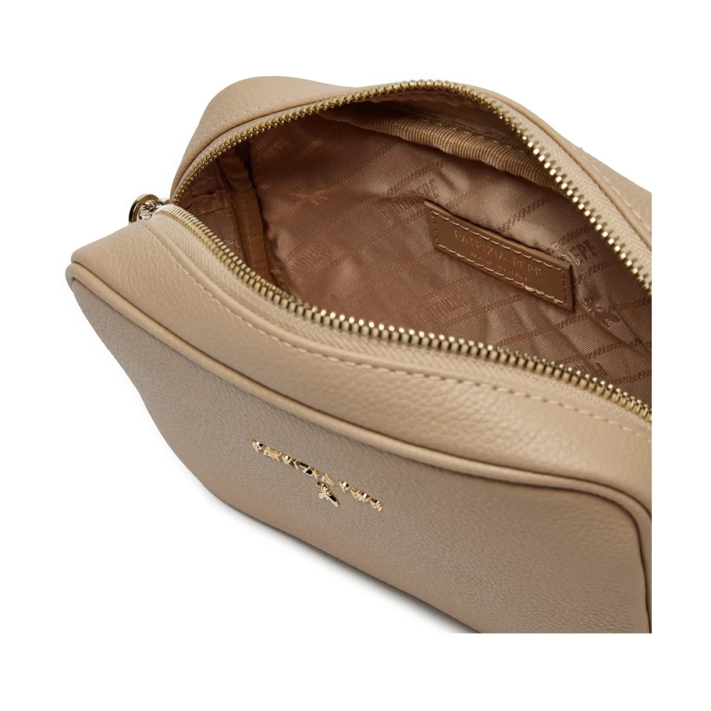 PATRIZIA PEPE Glam Mini Tas met Afneembare Band Beige Dames