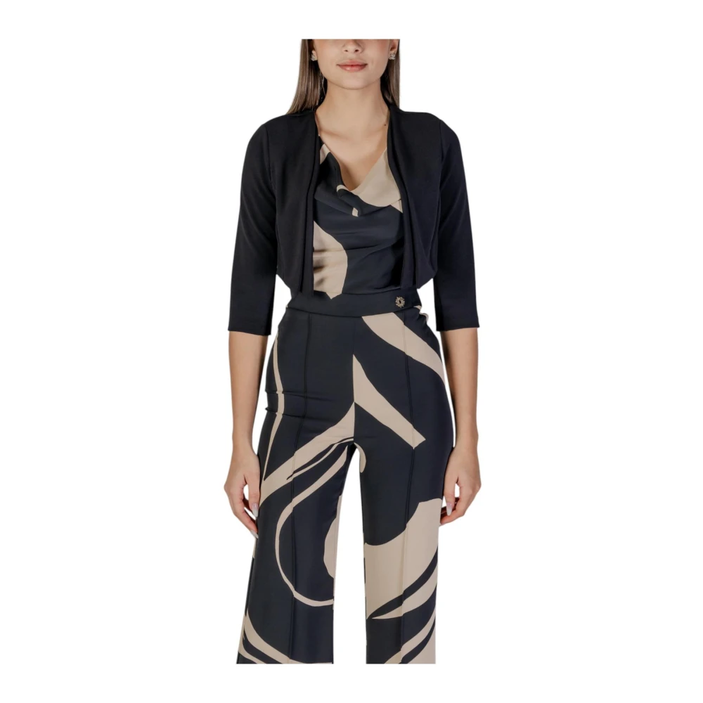 Rinascimento Women's Black Long Sleeve Cardigan - Cardigans - Xs- Knitwear